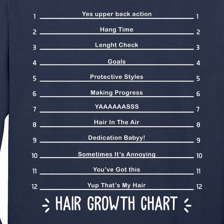 Hair Growth Chart Tall Long Sleeve T-Shirt