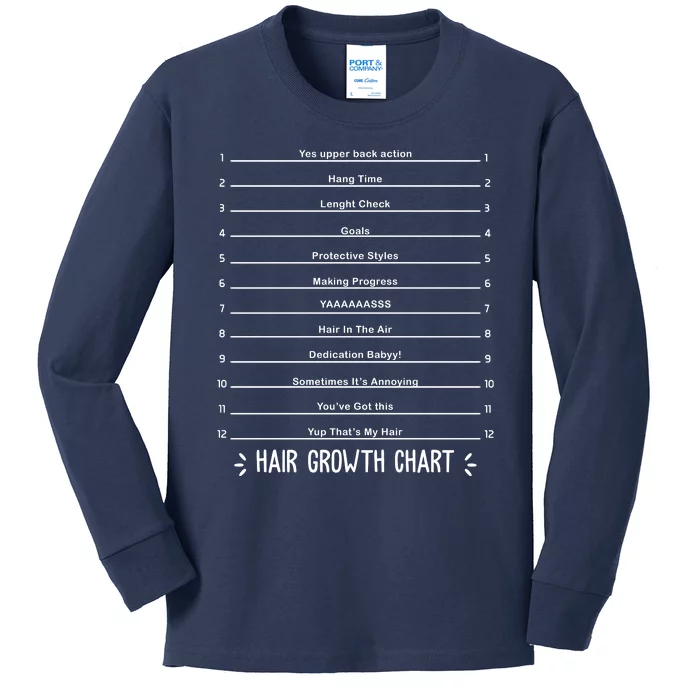 Hair Growth Chart Kids Long Sleeve Shirt