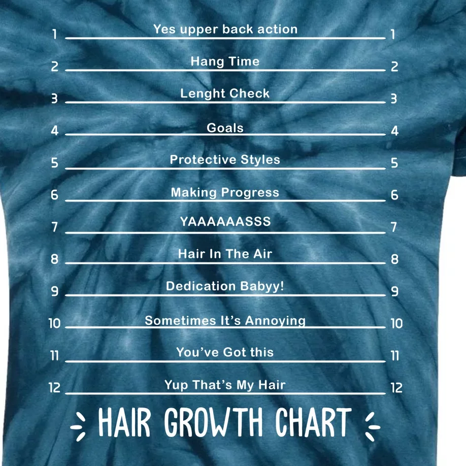 Hair Growth Chart Kids Tie-Dye T-Shirt