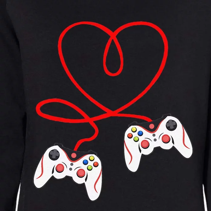 Heart Game Controllers Video Gamers Gaming Valentine's Day Womens California Wash Sweatshirt