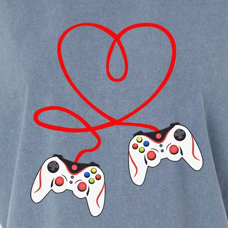 Heart Game Controllers Video Gamers Gaming Valentine's Day Garment-Dyed Women's Muscle Tee