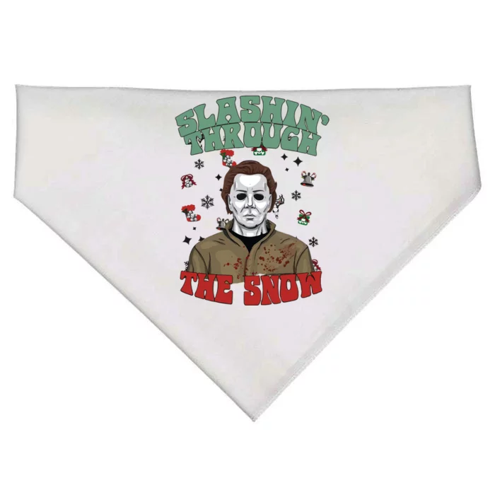 Horror Guys Christmas Slashin Through The Snow USA-Made Doggie Bandana