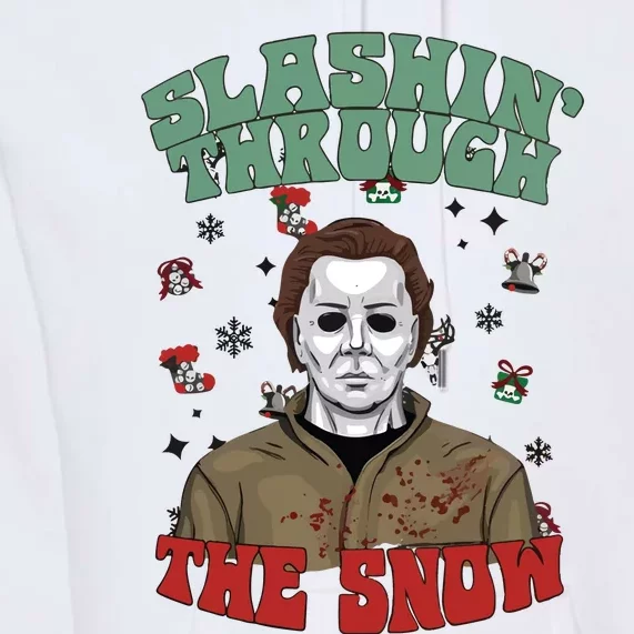 Horror Guys Christmas Slashin Through The Snow Premium Hoodie