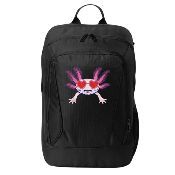 Heart Glasses Cute Axolotl Valentines Day Animal City Backpack