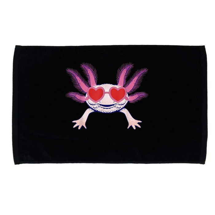 Heart Glasses Cute Axolotl Valentines Day Animal Microfiber Hand Towel