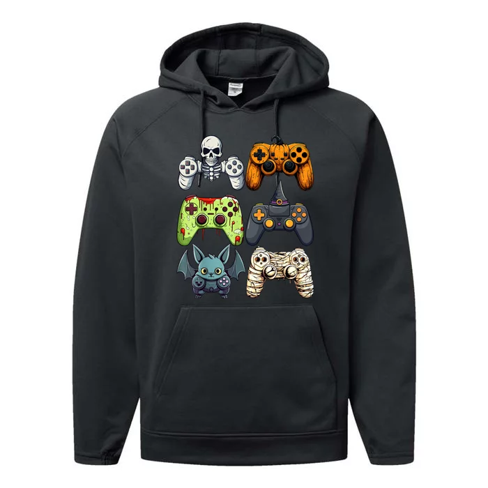 Halloween Gaming Controllers Skeleton Witch Zombie Mummy Performance Fleece Hoodie