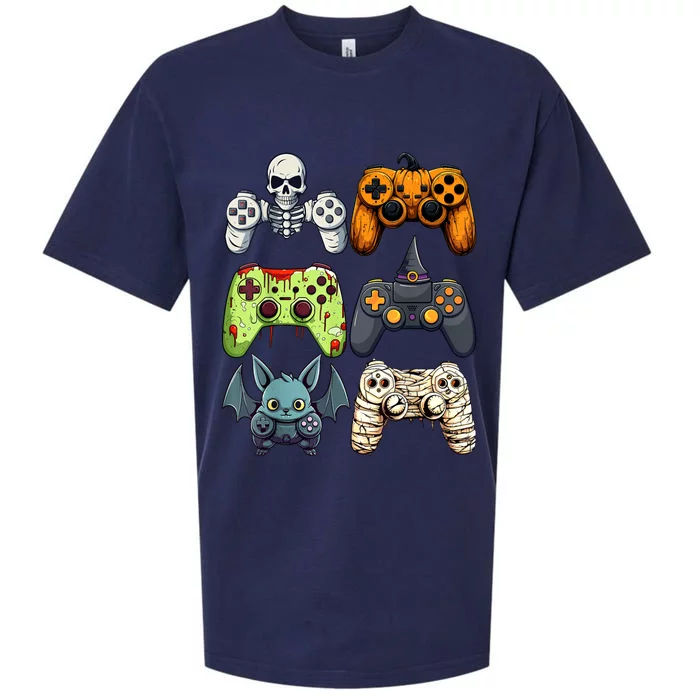 Halloween Gaming Controllers Skeleton Witch Zombie Mummy Sueded Cloud Jersey T-Shirt