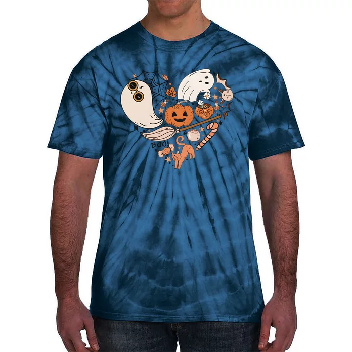 Halloween Ghost Cute Heart Tie-Dye T-Shirt