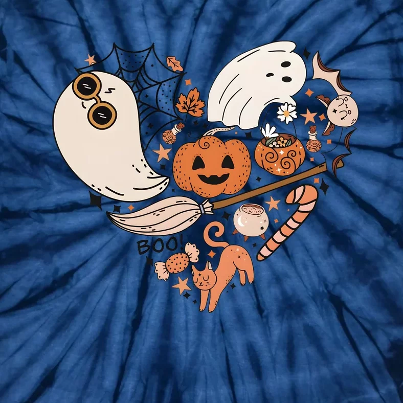 Halloween Ghost Cute Heart Tie-Dye T-Shirt