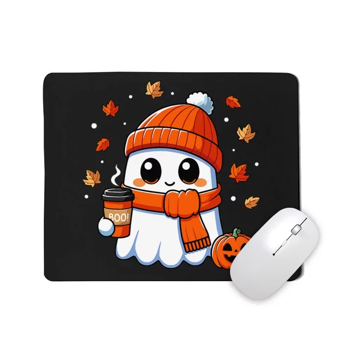 Halloween Ghost Coffee Boo Spooky Season Fall Gift Mousepad