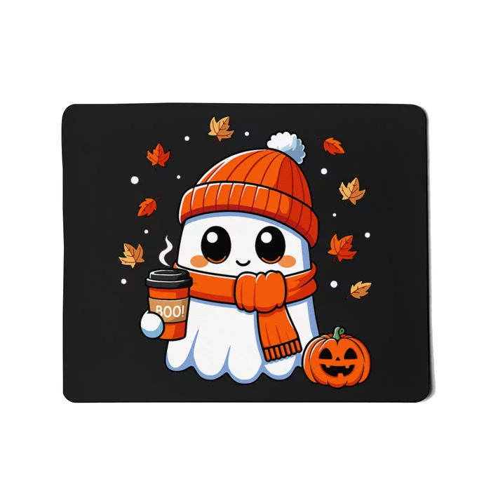 Halloween Ghost Coffee Boo Spooky Season Fall Gift Mousepad