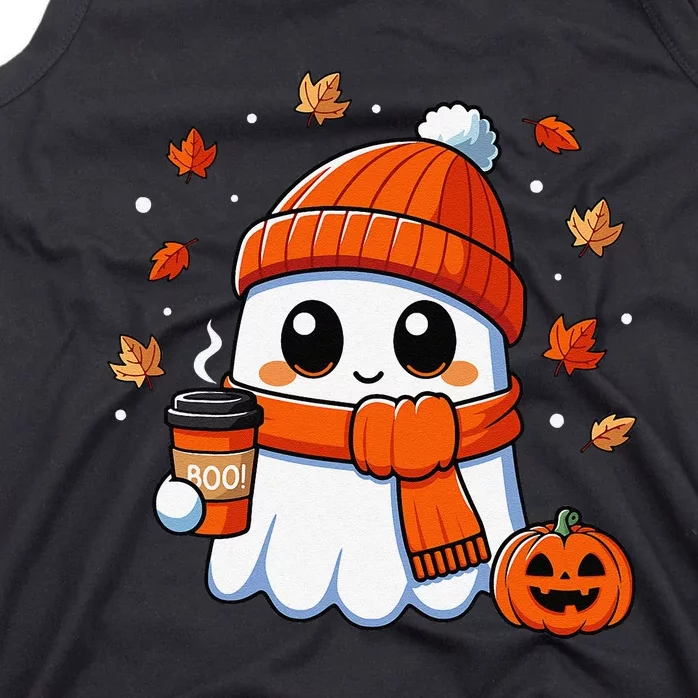 Halloween Ghost Coffee Boo Spooky Season Fall Gift Tank Top