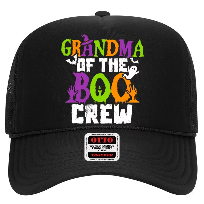 Halloween Grandma Crew Grandmother Spooky Party High Crown Mesh Trucker Hat