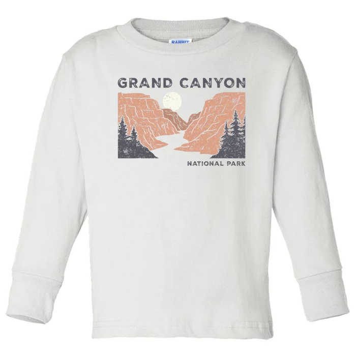 Hiked Grand Canyon National Park Arizona Vintage Toddler Long Sleeve Shirt