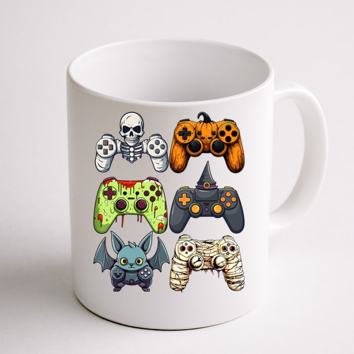 Halloween Gaming Controllers Skeleton Witch Zombie Mummy Front & Back Coffee Mug