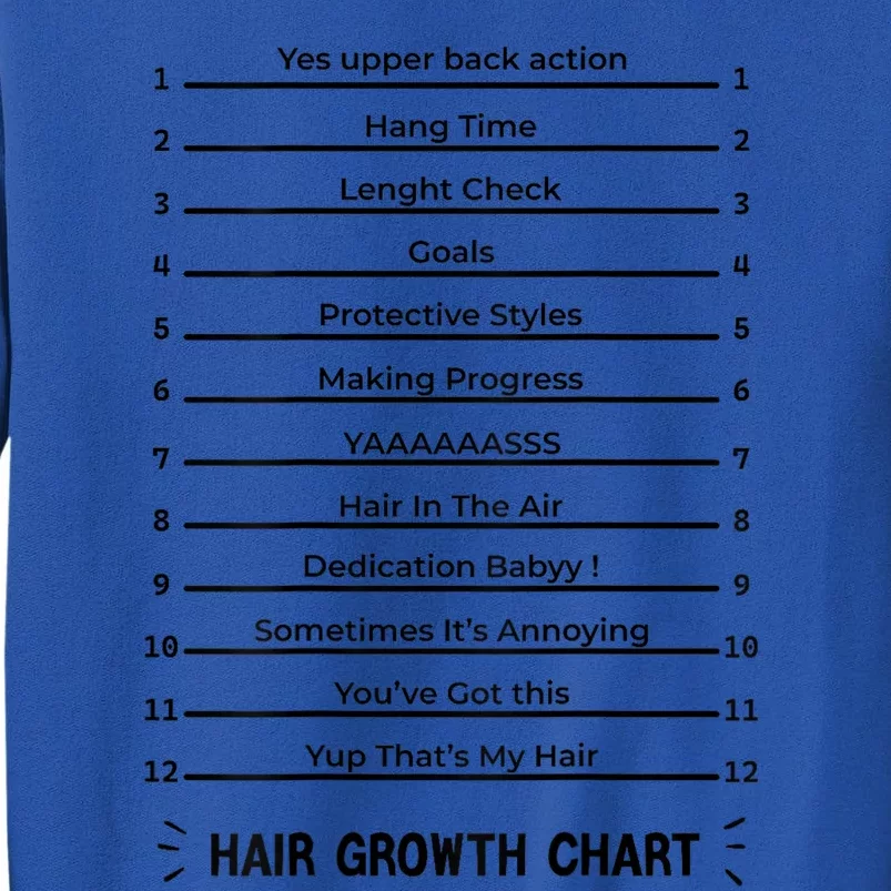 Hair Growth Chart Length Check For Your Stylish Long Hair Tall Sweatshirt