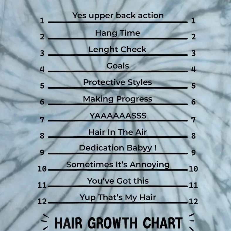 Hair Growth Chart Length Check For Your Stylish Long Hair Tie-Dye T-Shirt