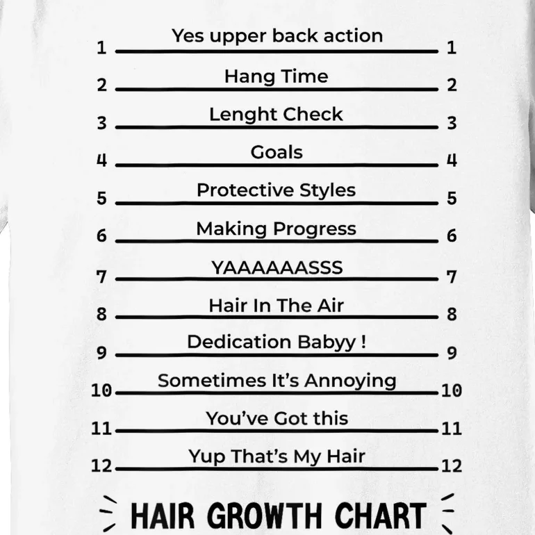 Hair Growth Chart Length Check For Your Stylish Long Hair Premium T-Shirt