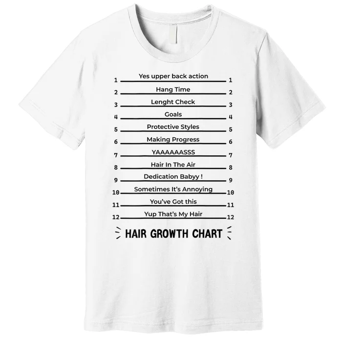 Hair Growth Chart Length Check For Your Stylish Long Hair Premium T-Shirt