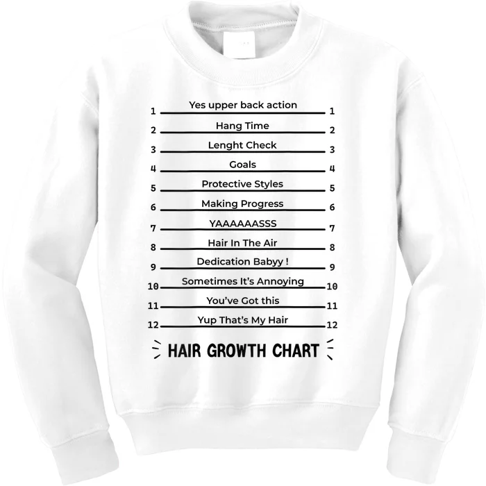 Hair Growth Chart Length Check For Your Stylish Long Hair Kids Sweatshirt