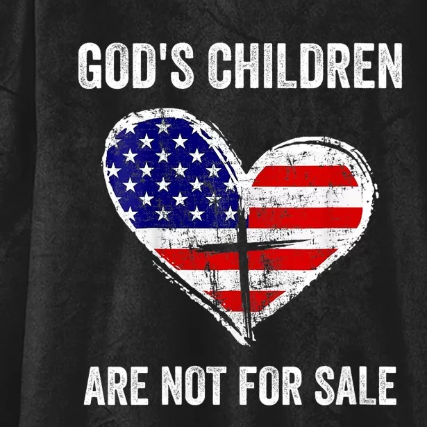 Heart Gods Children Are Not For Sale American Flag Hooded Wearable Blanket