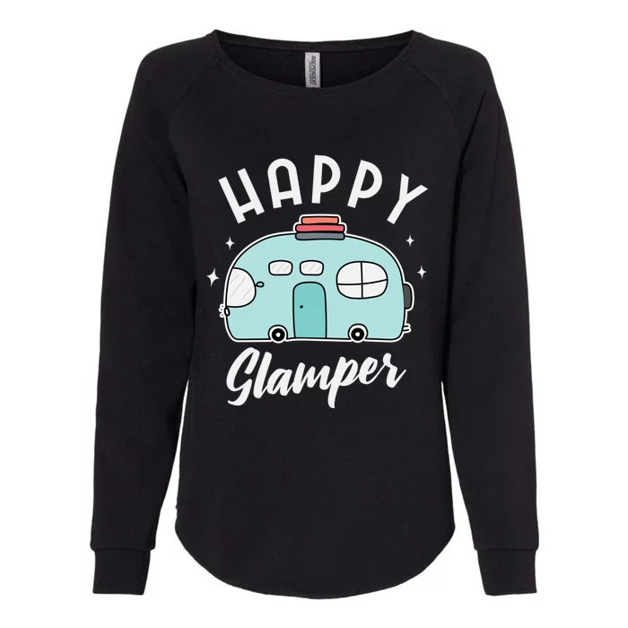 Happy Glamper Camper Camping Gift Womens California Wash Sweatshirt