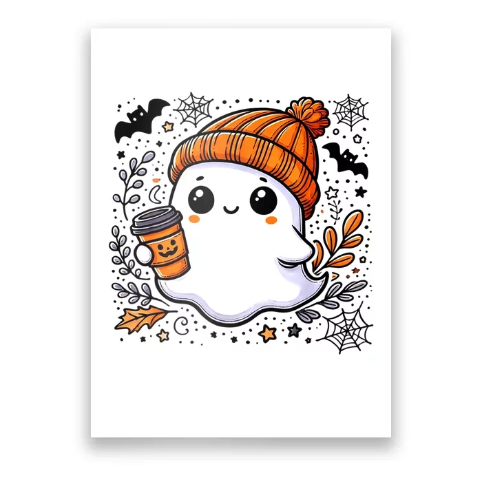 Halloween Ghost Coffee Women Gift Poster