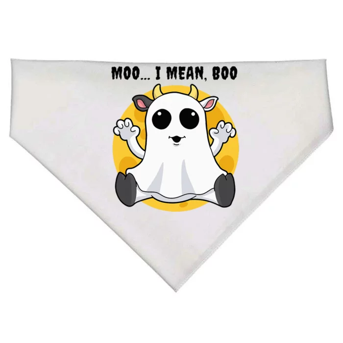 Halloween Ghost Cow Moo I Mean Boo USA-Made Doggie Bandana