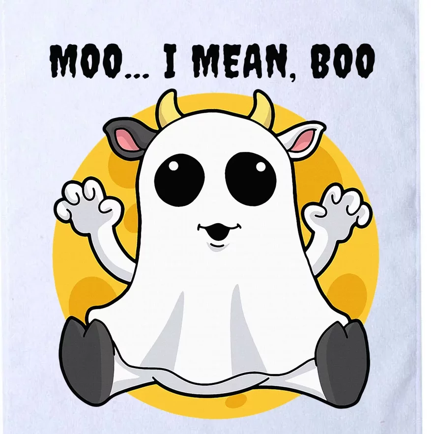 Halloween Ghost Cow Moo I Mean Boo Platinum Collection Golf Towel