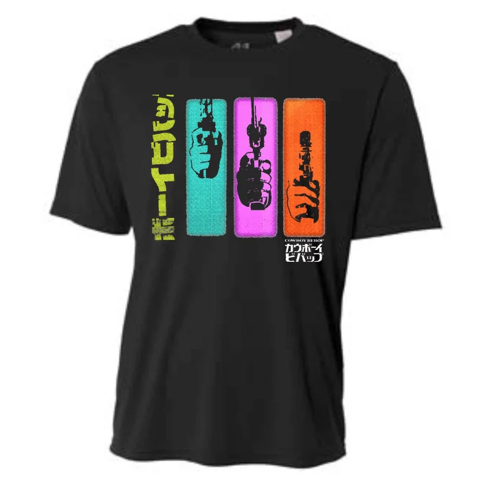 Hand Gun Colorful Panels Cooling Performance Crew T-Shirt