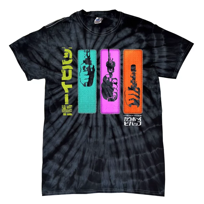 Hand Gun Colorful Panels Tie-Dye T-Shirt