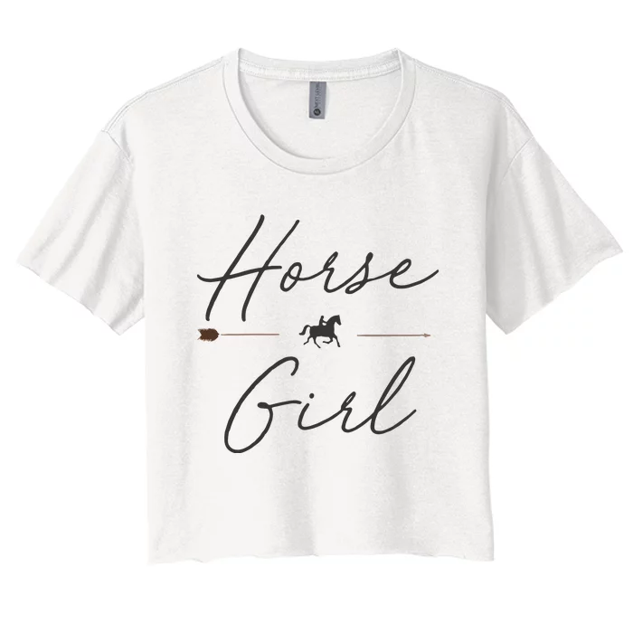 Horse Girl Country Girl HorseBack Rider Equestrian Women's Crop Top Tee