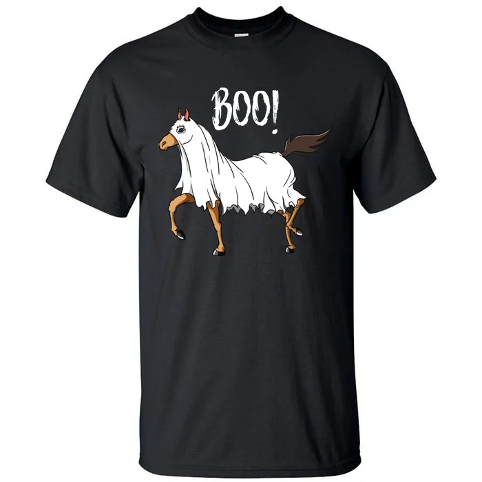 Horse Ghost Costume Funny Equestrian Horse Lover Halloween Tall T-Shirt