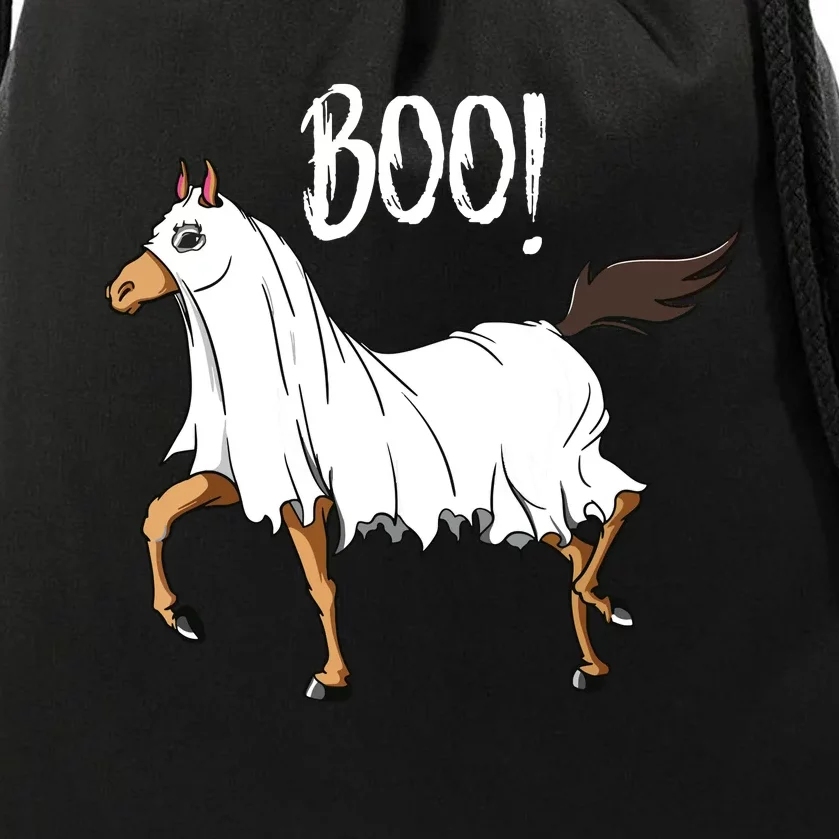 Horse Ghost Costume Funny Equestrian Horse Lover Halloween Drawstring Bag