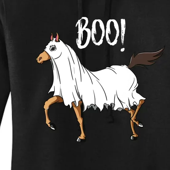 Horse Ghost Costume Funny Equestrian Horse Lover Halloween Women's Pullover Hoodie