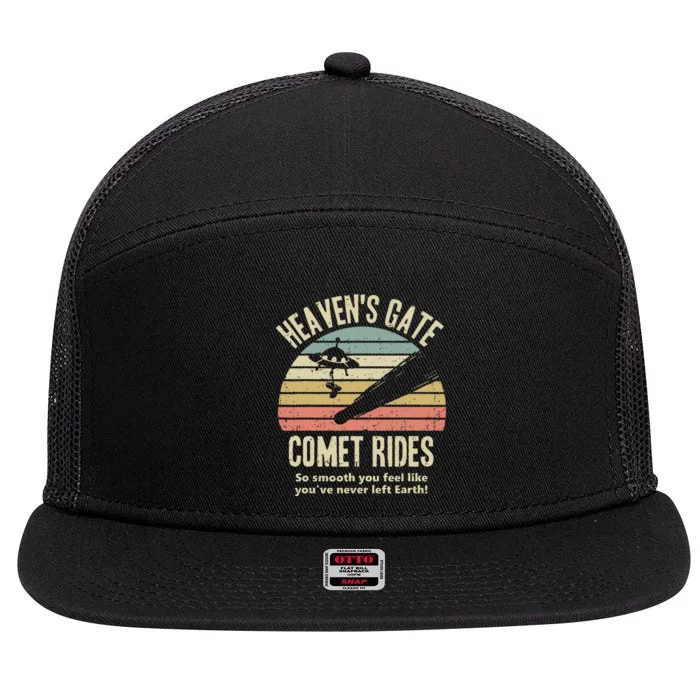 HeavenS Gate Comet Rides Retro Man 90s Space Lover Gift 7 Panel Mesh Trucker Snapback Hat