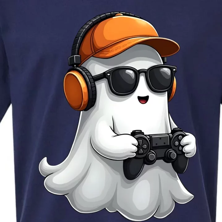 Halloween Gaming Costume Ghost Video Game Cool Gift Sueded Cloud Jersey T-Shirt