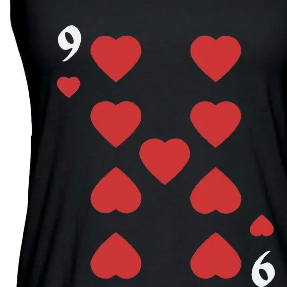 Halloween Group Costume: Nine Of Hearts Card Deck Ladies Essential Flowy Tank