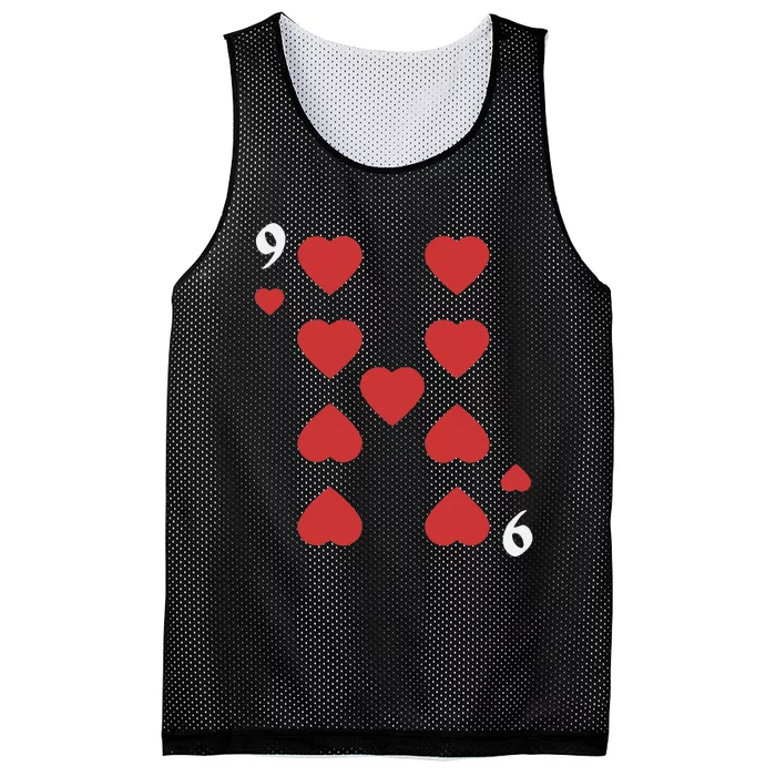 Halloween Group Costume: Nine Of Hearts Card Deck Mesh Reversible Basketball Jersey Tank