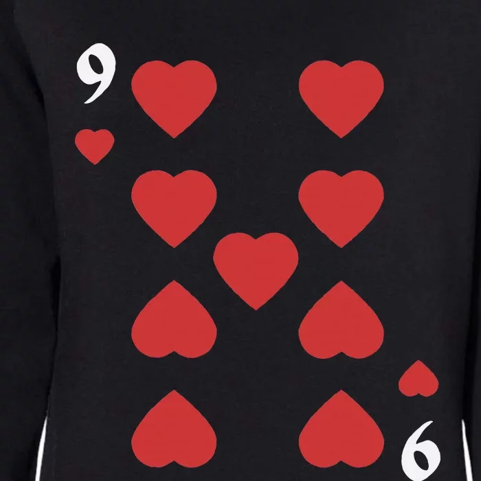 Halloween Group Costume: Nine Of Hearts Card Deck Womens California Wash Sweatshirt