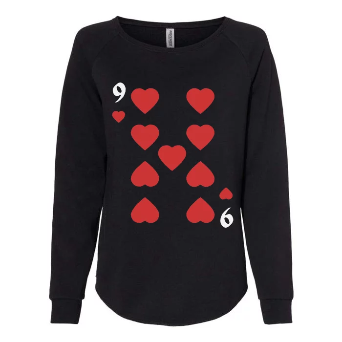 Halloween Group Costume: Nine Of Hearts Card Deck Womens California Wash Sweatshirt