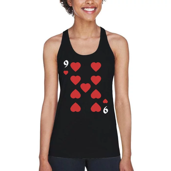 Halloween Group Costume: Nine Of Hearts Card Deck Women's Racerback Tank