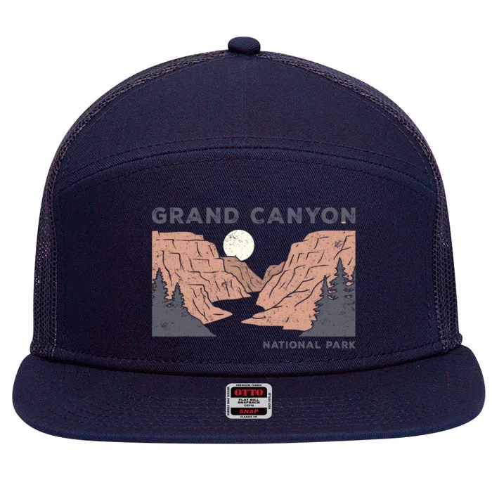 Hiked Grand Canyon National Park Arizona Vintage Womens Men 7 Panel Mesh Trucker Snapback Hat