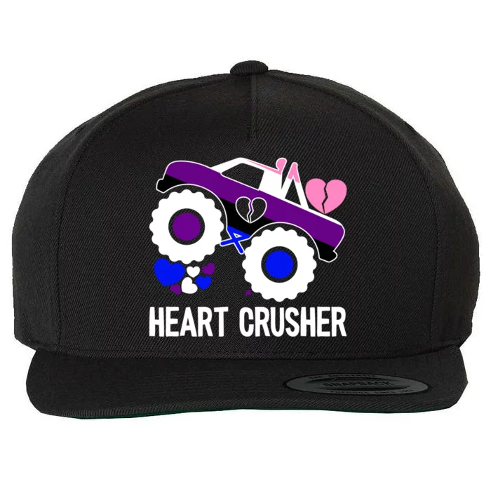 Heart Genderfluid Crusher Lgbtcool Giftq Cool Bi Pride Flag Color Gift Wool Snapback Cap