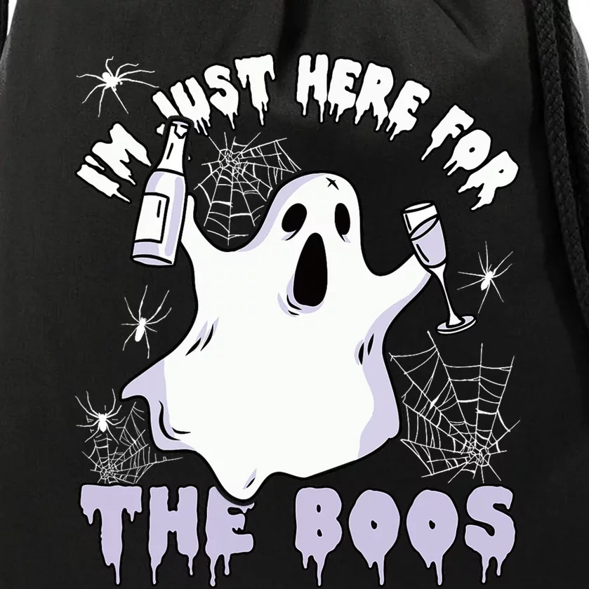 Halloween Ghost Costume Spider Just Here For The Boos Drawstring Bag