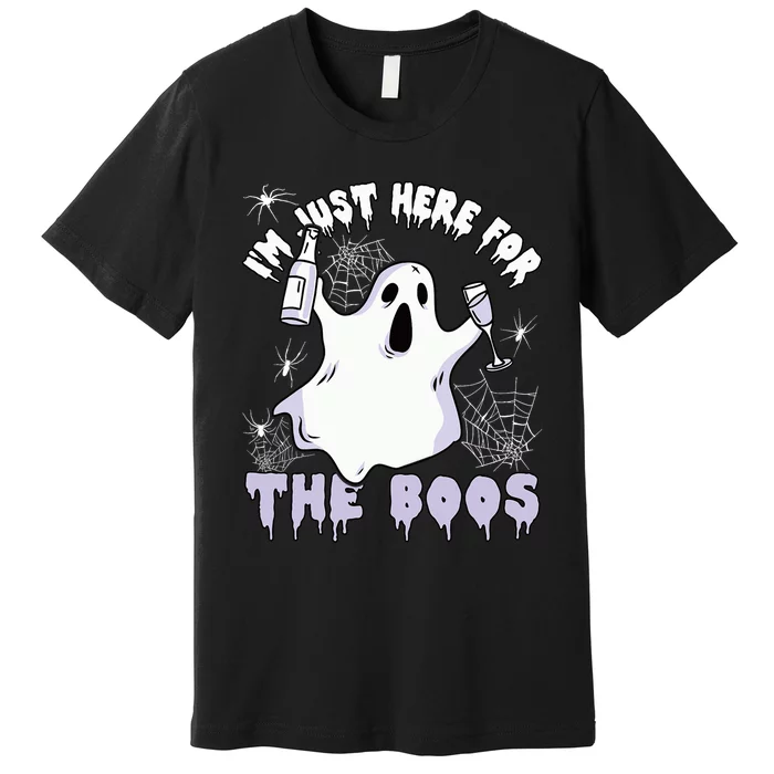 Halloween Ghost Costume Spider Just Here For The Boos Premium T-Shirt