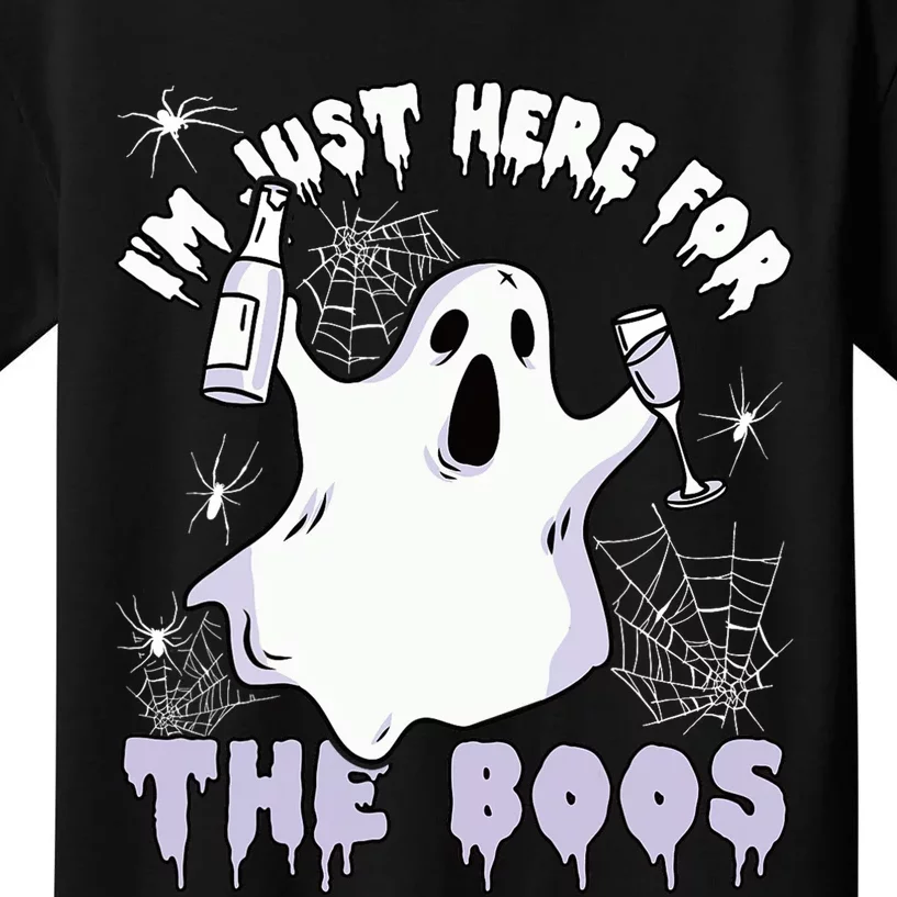 Halloween Ghost Costume Spider Just Here For The Boos Kids T-Shirt