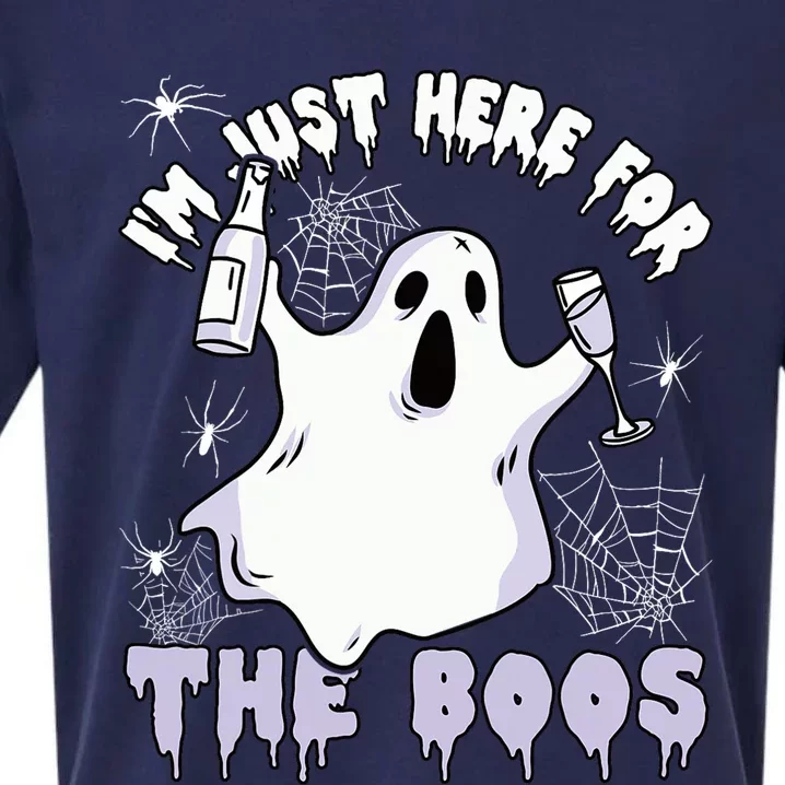 Halloween Ghost Costume Spider Just Here For The Boos Sueded Cloud Jersey T-Shirt