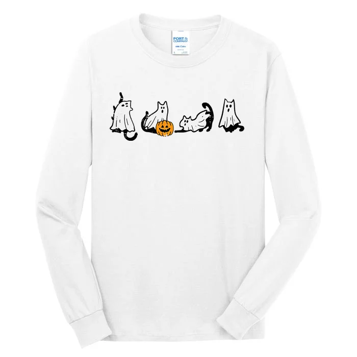 Halloween Ghost Cats Fun Kitten Kitty Costume Tall Long Sleeve T-Shirt