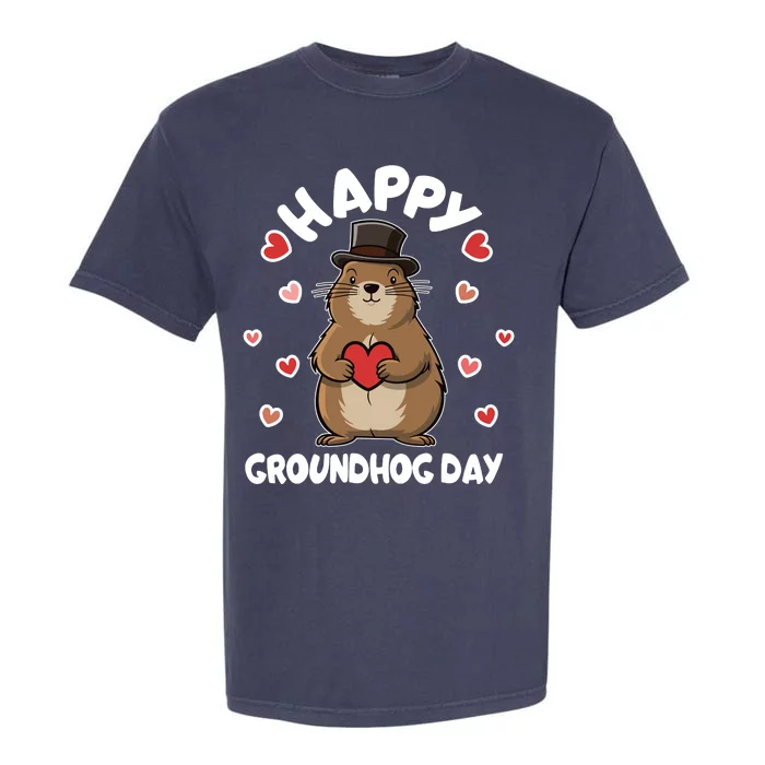 Happy Groundhog Day Punxsutawney Phil Garment-Dyed Heavyweight T-Shirt